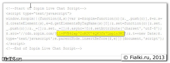 Zopim встраивание кода