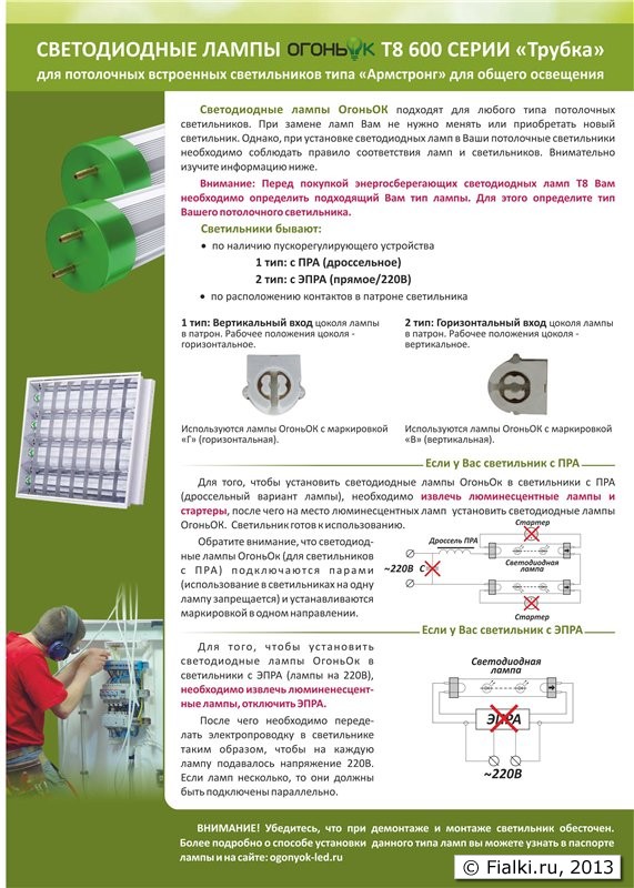 Инструкция по лампе